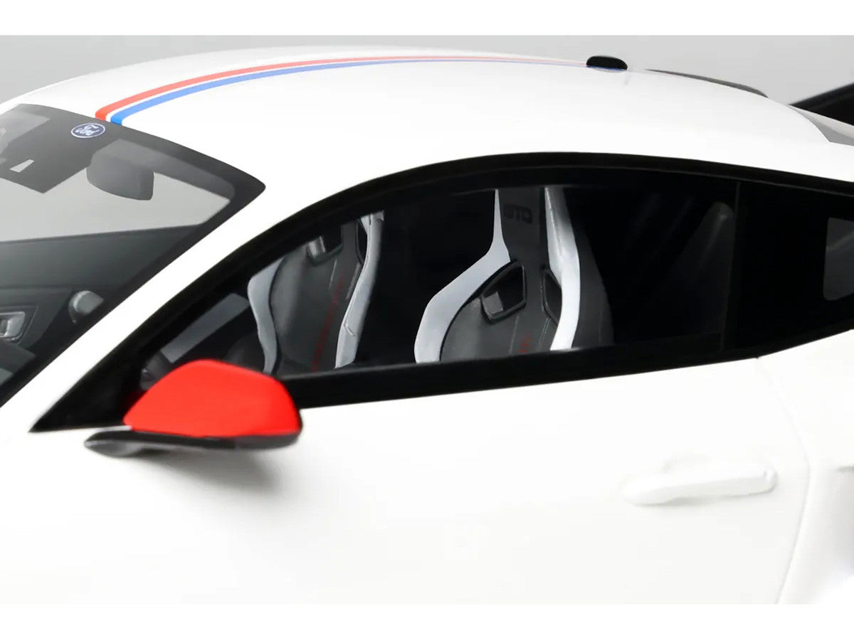 2025 Ford Mustang GTD "Spirit of America" Performance White with Blue and Red Stripes 1/18 Model Car by GT Spirit