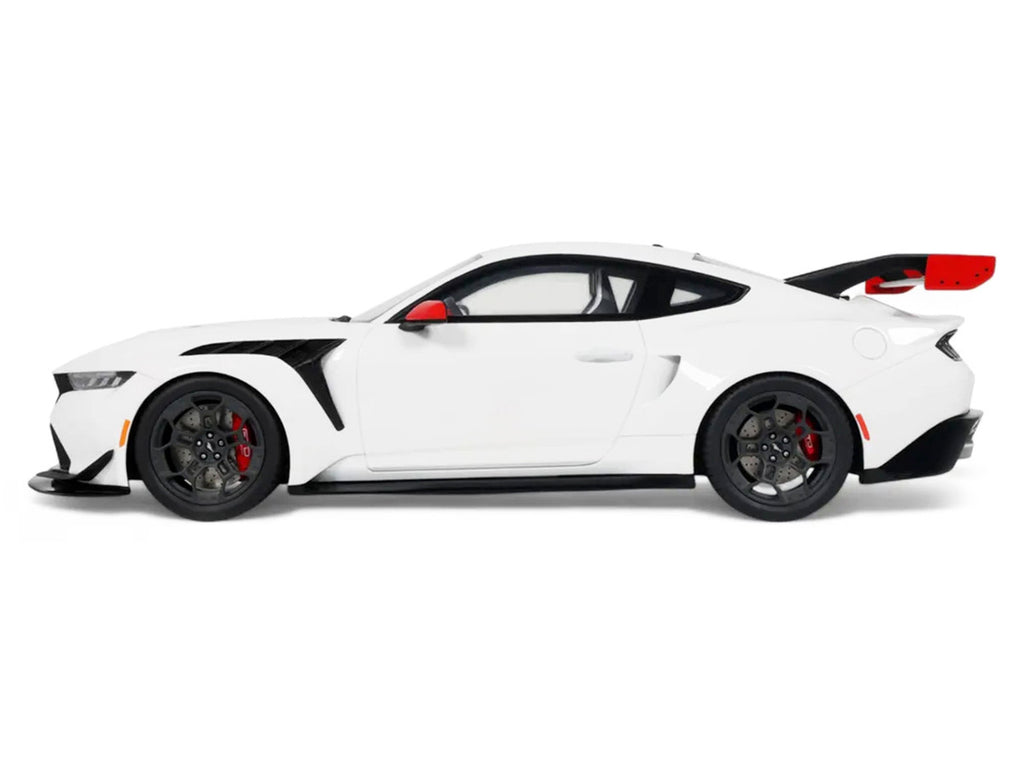 2025 Ford Mustang GTD "Spirit of America" Performance White with Blue and Red Stripes 1/18 Model Car by GT Spirit