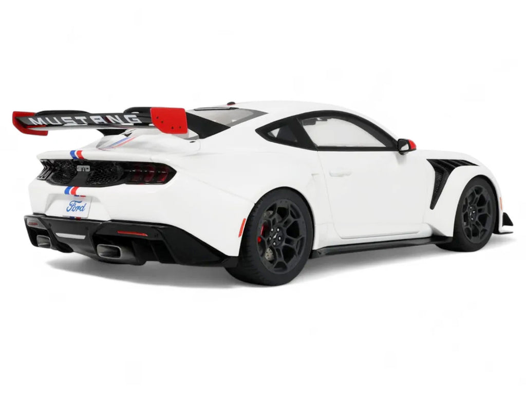 2025 Ford Mustang GTD "Spirit of America" Performance White with Blue and Red Stripes 1/18 Model Car by GT Spirit