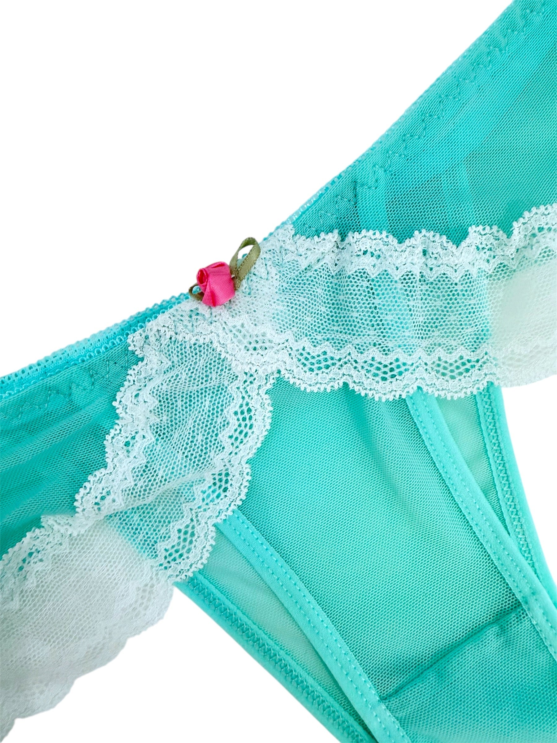 Milanblocks Aqua Lace Trimmed Coquette Panty