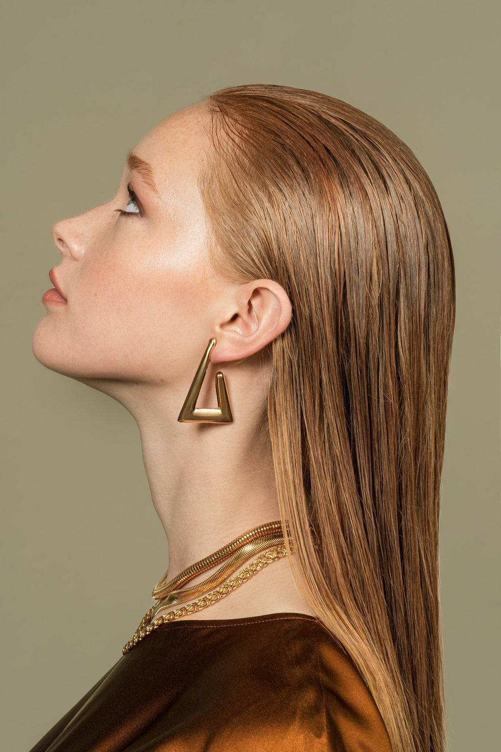 Sophia Geometric Gold Statement Earrings