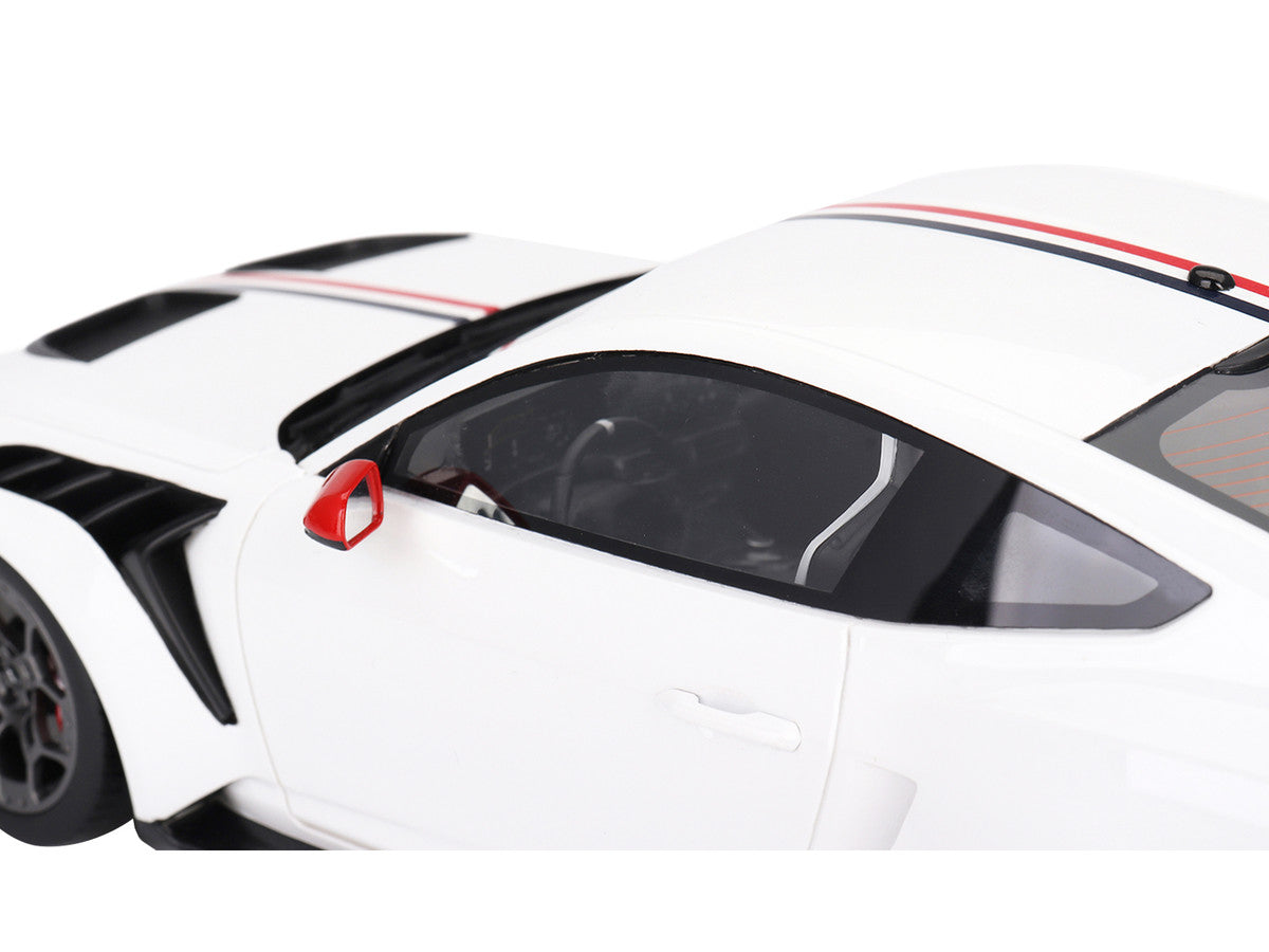 Ford Mustang GTD "Spirit of America" White with Red and Blue Stripes 1/18 Model Car by Top Speed