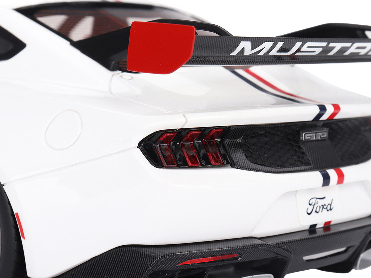 Ford Mustang GTD "Spirit of America" White with Red and Blue Stripes 1/18 Model Car by Top Speed