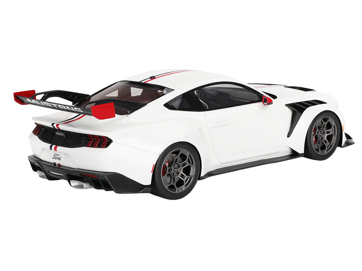 Ford Mustang GTD "Spirit of America" White with Red and Blue Stripes 1/18 Model Car by Top Speed