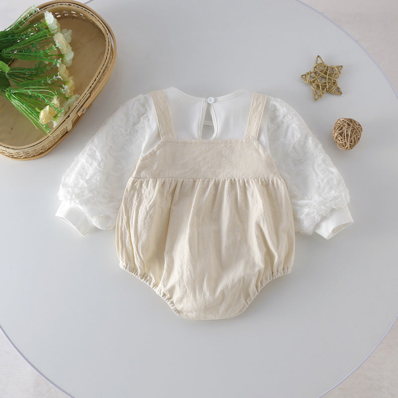 Baby Bow Patched Design Long Sleeve bodysuit