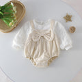 Baby Bow Patched Design Long Sleeve bodysuit